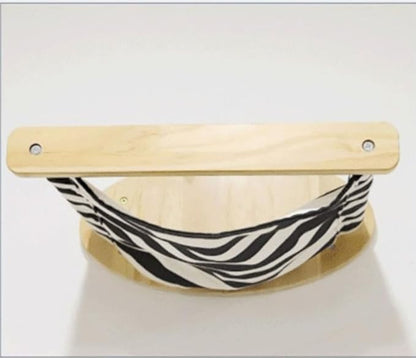 Cat Hammock Wall Mounted Large Cats Shelf - Solid Wood Cat Perches Climbing Shelf- Stripes Kitty Furniture for Sleeping, Playing, Climbing, and Lounging - Easily Holds up to 40 lbs (Stripes Hammock)