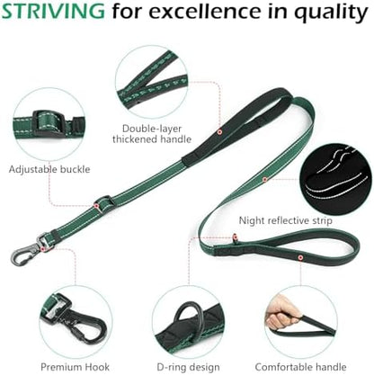 Reflective Double Handle Dog Leash for Large Medium Small Dogs (DG, L) - Image 3