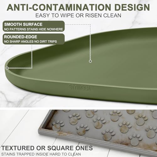 SMILOOL Waterproof Silicone Pet Food Mat with Raised Edge for Dog & Cat - Image 5