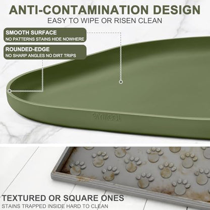 SMILOOL Waterproof Silicone Pet Food Mat with Raised Edge for Dog & Cat - Image 5