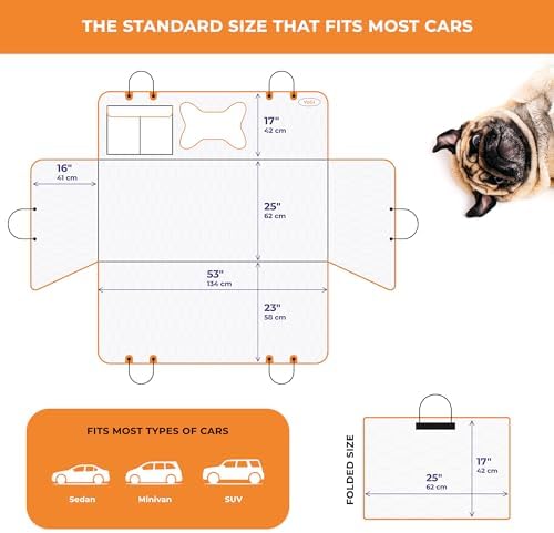 Dog Seat Cover for Back Seat | Extended Dog Car Seat Cover for Back Seat, Car Seats for Pets, Waterproof, Durable, Extra Space with Hard Bottom, Pet Seat Protector for Dogs - Image 5