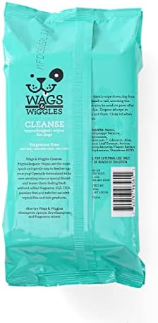 Wags & Wiggles Hypoallergenic Dog Wipes for Sensitive Skin, Fragrance Free Waterless Cleansing Towelettes for Paws Face Body & Rear, No SLS DEA Parabens, 100 Count - 2 Pack - Image 4