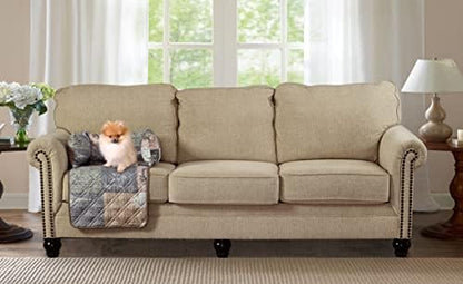 Brilliant Sunshine Latte Grey Paris & Toile Dog Sofa Slipcover, Small - Image 2