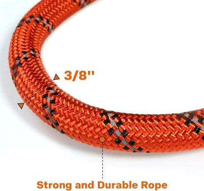 Taglory Rope Dog Leash for Small Medium Dogs, 4 FT Padded Handle, Orange - Image 3
