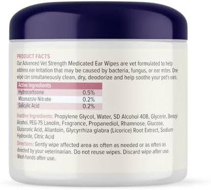 Vetnique Oticbliss Medicated Dog Ear Wipes, Yeast & Ear Infection Treatment - Image 7