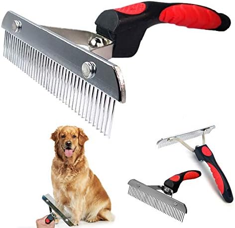 Dog Brushes for Grooming Large Dogs, Undercoat Dog Rake Long Hair Pet Comb Pet Grooming Brush with Anti-Slip Handle, Steel Comb for Golden Retriever Husky German Shepherd by Tsxurepaw