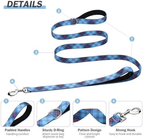 Hikiko 5FT Dog Leash Padded Double Handle with Designed Pattern - Image 4