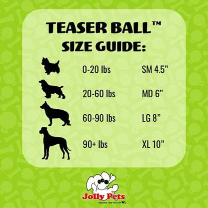 Jolly Pets Teaser Ball Interactive Dog Toy, 8 in Large, Blue - Image 3