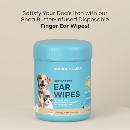 Uproot Clean Cat & Dog Ear Cleaner Finger Wipes: Natural, Disposable, 50ct - Image 2
