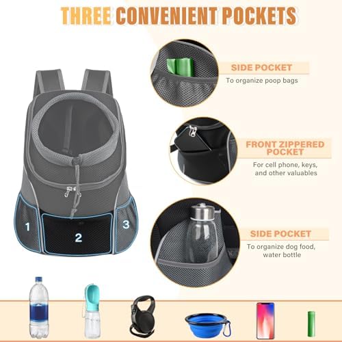 YUDODO Dog Front Carrier Backpack, Adjustable Breathable Dog Backpack - Image 4