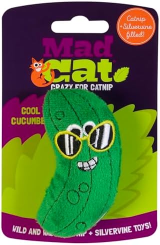 Mad Cat Cool Cucumber Veggie Catnip and Silvervine Plush Cat Toy, 1 Pack by Unknown