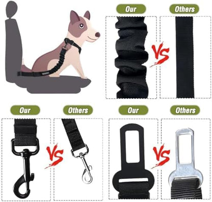 COOYOO Dog Seat Belt,Retractable Dog Car Harness Seat Belt for Car Adjustable Nylon Pet Safety Seat Belts Heavy Duty & Elastic Bungee Buffer - Image 6