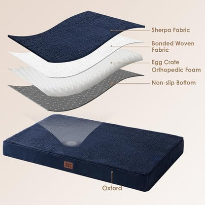 EHEYCIGA Orthopedic Dog Bed Large with Removable Washable Cover, 41IN Navy - Image 4