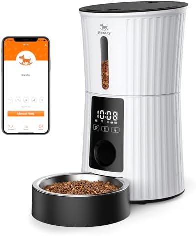 Petory WiFi Automatic Cat Feeder - 4L Dry Food Dispenser for Cats and Dogs by Petory