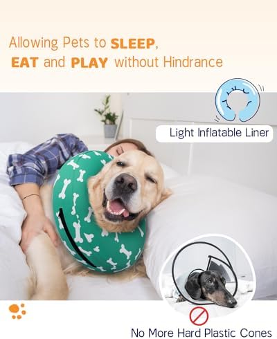 Supet Inflatable Dog Cone Collar Alternative After Surgery, Dog Neck Donut Collar Recovery E Collar for Neuter, Soft Pet Cone for Small Medium Large Dogs - Image 3