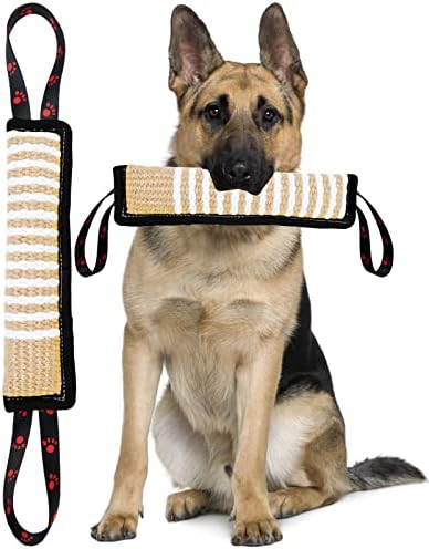 Clysoru Dog Tug Toy Tough Jute Bite Pillow Lasting Training Equipment Puppy to Large Dogs Interactive for Large and Small by Clysoru