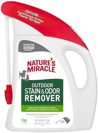 Nature's Miracle Outdoor Pet Stain & Odor Remover, 64 oz Flip & Go Sprayer by NaturesMiracle