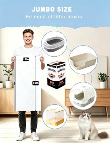 Drawstring Cat Litter Box Liners,30 Count 36" x 18" Jumbo Cat Litter Pan liners, 2 Mil Thick Claw Resistant Cat Pan Liner (White, 36" x 18" (30 Counts)) - Image 5