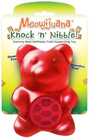 Meowijuana Knock 'n' Nibble Gummy Bear Treat-Dispensing Cat Toy by Meowijuana