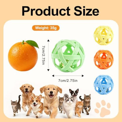 4-Pack Balls with Inside Bell, Non-Toxic Toys for Small Dogs & Puppies - Image 2