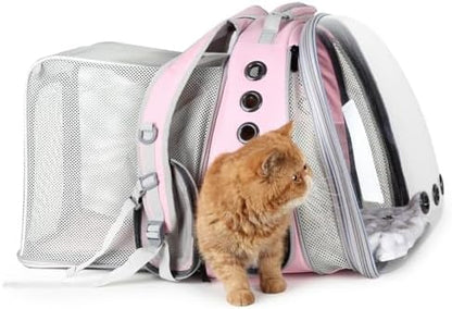 Lollimeow Expandable Cat Backpack Carrier for Large Cats & Small Dogs - Airline Approved Pet Bubble Backpack with Dual-Side Expansion, Perfect for Travel, Hiking & Outdoor Adventures, Up to 16lbs by Lollimeow