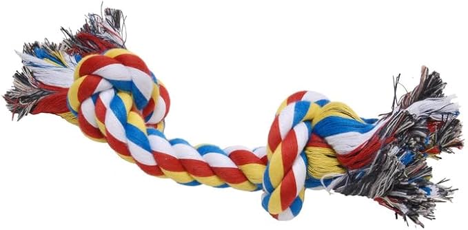 Jeffers Pet Rope Bone Dog Toy, Multi-Colored, 16" – Durable Braided Rope for Tug of War, Chewing & Fetch – Interactive Play for Pets – Machine Washable Dog Game Toy, Supports Healthy