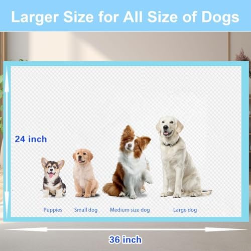 10 Count Dog Cat Puppy Pee Pads,24"x36" Super Absorbent Puppy Pads Leakproof Quick-Dry Disposable Pet Pads for Puppies, Dogs Cats Indoor, Outdoor, Housebreaking Use - Image 4