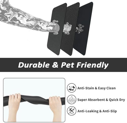 HotLive Dog Food Mat - Absorbent Cat Mat for Food and Water, No Stains Pet Feeding Bowl Mat, Easy to Clean Pet Placemats, Quick Dry Dog Water Dispenser Mat for Messy Drinkers | Black 18"x 34" - Image 6