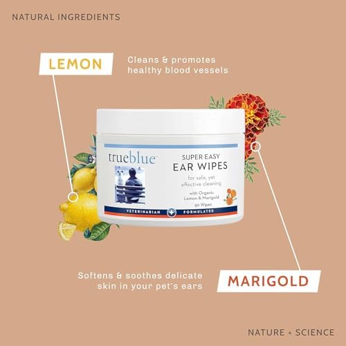 TrueBlue Lemon & Marigold Super Easy Dog Ear Wipes – Pre-Moistened Puppy Pads for Ear Cleaning – Cleansing Ear Wipe for Dogs, Puppies – Non-Toxic, All-Natural – 50 Count - Image 3
