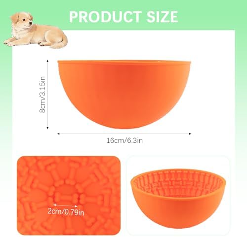 4 Pcs Dog Lick Bowl Wobble Silicone Dog Slow Feeder Bowl Lick Mat Interactive Toy Enrichment Feeder for Cat Pet Oral Health for Boredom Anxiety Relief, Calming, 4 Colors - Image 2