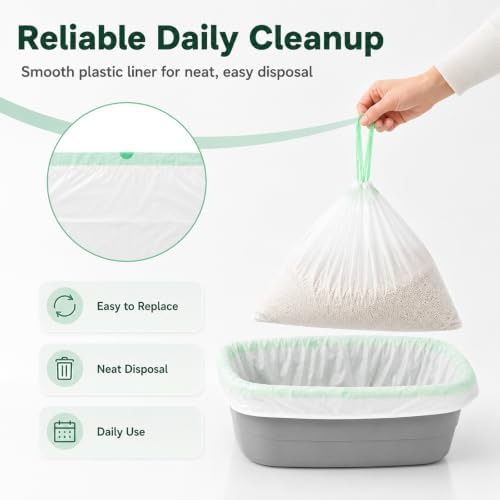 60 Pcs Extra Large Cat Litter Box Liners, 37 x 18 in Drawstring Kitty Waste Bags, Extra Thick Leakproof Tear-Resistant Heavy Duty Enhanced Load-Bearing Strength for Multi-Cat Waste Pans - Image 5