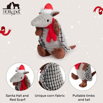 Hollypet Armadillo Squeaky Puppy Dog Toys for Small Medium Dogs, Christmas - Image 3