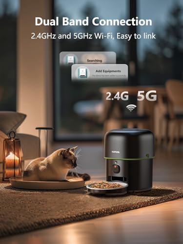 Automatic Cat Feeder with Camera - 5G WiFi Auto Cat Food Dispenser, 1080P HD Video with Night Vision, 1-15 Meals, 1-99 Portions, 2-Way Audio, Keeps Food Fresh, Timed Pet Feeder Also for Dogs - Image 6