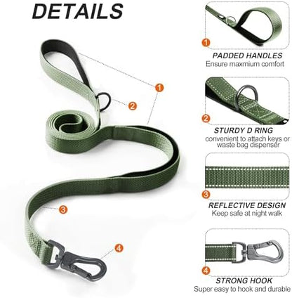 Twoear 6FT 1IN Heavy Duty Dog Leash for Large Dogs with 2 Padded Handles - Image 2