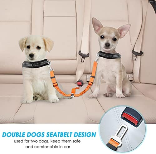 SlowTon Double Dog Seat Belt for Car with Elastic Bungee Buffer, Adjustable - Image 2