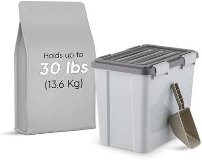 IRIS USA Dog Food Storage Container, Up to 30 lbs, Gray/Dark Gray - Image 2
