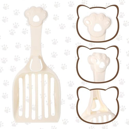 COMNICO Cat Litter Scoop, Durable Plastic Kitty Litter Sifter Scooper with Wide Slats Comfy Handle Deep Shovel Pooper Lifter Captures All Clumps for Easy Sifting Pine Pellets Box (Milky White) - Image 4