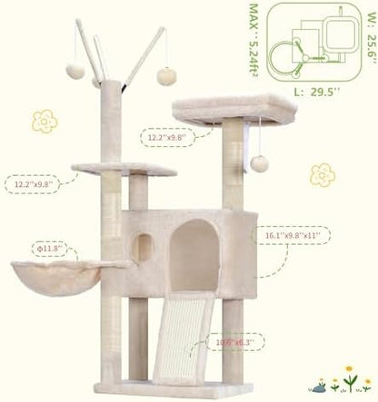 Hey-brother Cat Tree Tower with Removable Toys, Scratching Posts, MPJ008SM - Image 7