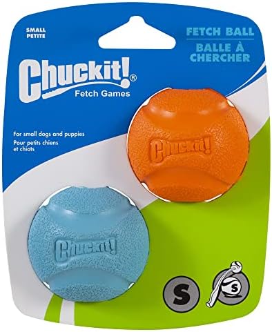 ChuckIt! High-Bounce Rubber Fetch Ball, Small (Colors Vary) 2 Pack by Chuckit