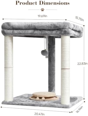 Small Cat Tree with Large Top Perch & Cat Ball Track Toy, Indoor Cat Tower - Image 6