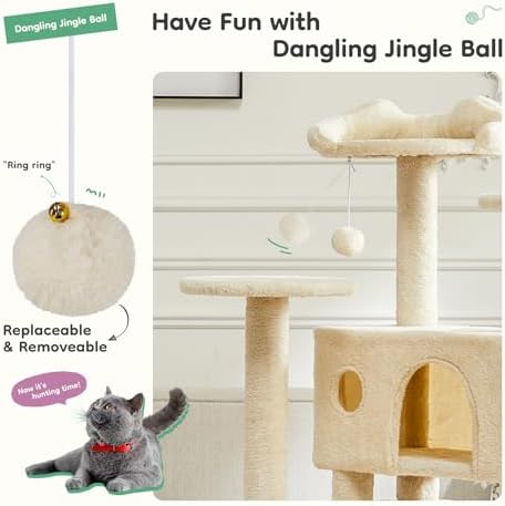 DUMOS 54-inch Cat Tree Tower with Scratching Posts, Indoor Use - Image 4