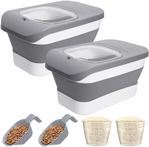 10-26Lbs Airtight Dog Food Container 2Pcs,Collapsible Pet Food Storage by DDMOMMYCOLLAPSIBLEFOODSTORAGECONTAINERFAMILY