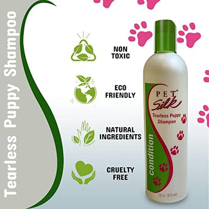 Pet Silk Tearless Puppy Shampoo 16oz, Specially Formulated Tear Free Shampoo for Sensitve Skin & Coat, Effective & Gentle, Fragrance & Dye Free for The at-Home Groomers! - Image 6