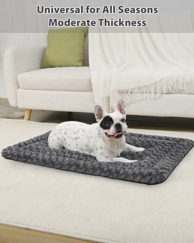 Exsnugy Washable Dog Bed Mat Medium Size Fluffy Pet Crate Pad 30x19 - Image 3
