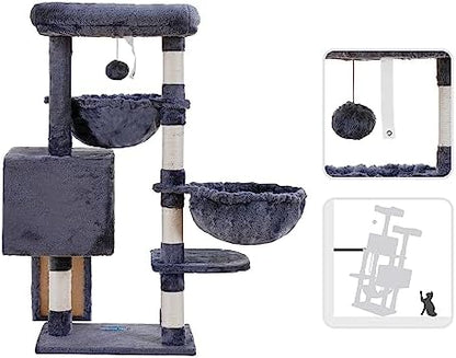 Hey-brother Cat Tree Tower with Large Bed, Hammocks, Scratcher, MPJ006SG - Image 7