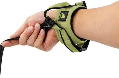Gooby Ripstop Z Wrist Band Surfer Leash - Green, 6 FT - Comfortable Hands Free Leash with Elastic Band for Small, Medium and Large Dogs