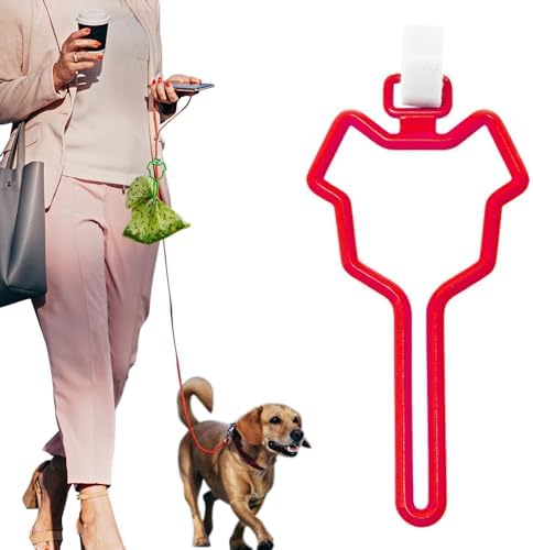 Dalzom® 2Pcs Dog Poop Bag Holder, Waste Bag Holder Carrier for Leash, Dog Poop Bag Dispenser for Walking Running Bicycle Accessory (Red) by Dalzom