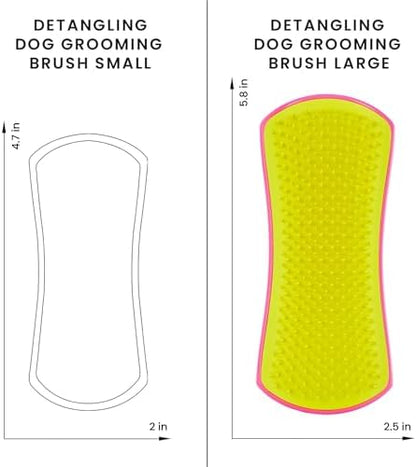 Pet Teezer Detangling Dog Brush for Long Hair Breeds, Large, Pink & Yellow - Image 6
