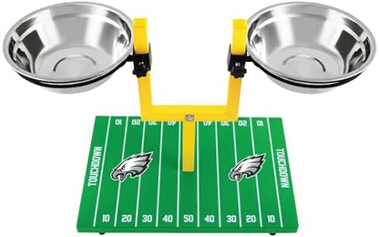 NFL Philadelphia Eagles Goalpost Football Field Dog Feeder – Adjustable Elevated Dog Bowls with Stand, 2 Stainless Steel Bowls, Non-Slip Rubber Feet, Raised Pet Feeder for Large & Small Dogs, Cats. - Image 5