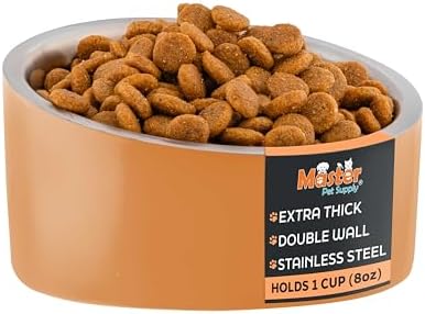 Master Pet Supply Stainless Steel Slanted Dog Cat Food Bowl 8 oz Mango by MasterPetSupply
